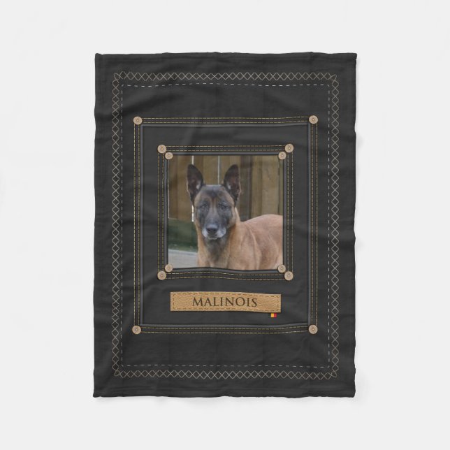 Cobertor De Velo Adicione sua foto Malinois - pastor belga (Frente)