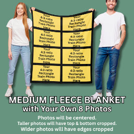 Cobertor De Velo Adicione suas próprias 8 fotos do trem