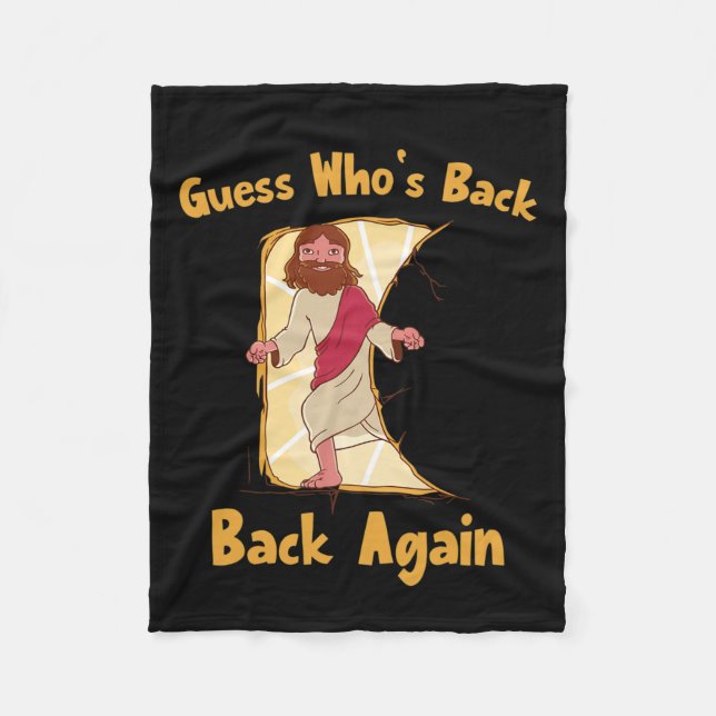 Cobertor De Velo Adivinha quem voltou, Felz pascoa! Jesus Ch (Frente)