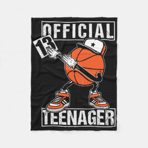 Cobertor De Velo Adolescente Oficial 13 Birthday Boy Fun Bysketbyll