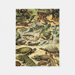 Cobertor De Velo Adolphe Millot Répteis 2 Fleece Blanket