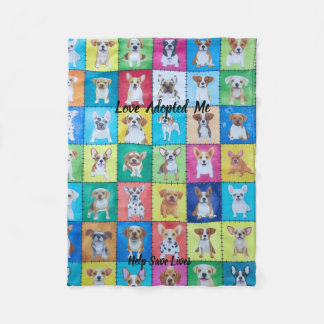 Cobertor De Velo Adopted Dog Fleece Blanket 30" x 40"