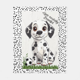 Cobertor De Velo Adorable Dalmatian Puppy Football Art