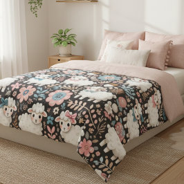 Cobertor De Velo Adorable Lamb Floral Cozy Nursery Blanket