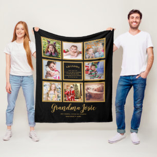 Cobertor De Velo Adoramos a vovó Colagem de Fotos com Marca Persona
