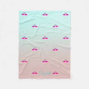 Cobertor De Velo Adoráveis Flamingos Rosa Apaixonados-Personalizado