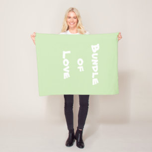 Cobertor De Velo Adorável Bebê "Pacote de Amor" Verde Pálido