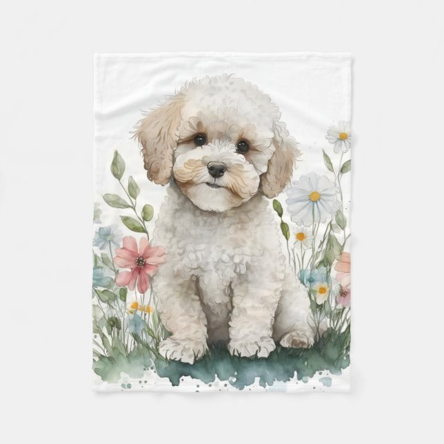 Cobertor De Velo Adorável Cachorrinho Poodle (Frente)