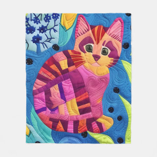 Cobertor De Velo Adorável Pequeno Gatinho Quilado Como Design