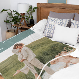 Cobertor De Velo Adorável Presente da Família Verde de Fotos Modern