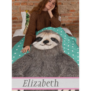 Cobertor De Velo Adorável Sloth Teto Name Kids Animal