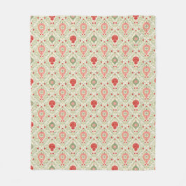 Cobertor De Velo Adorno de Natal Retro Rosa, Vermelho, Verde 
