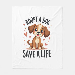 Cobertor De Velo Adote Um Cachorro Salve Uma Vida Vintage Fofinho R