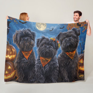 Cobertor De Velo Affenpinscher Halloween Assustador