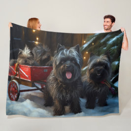 Cobertor De Velo Affenpinscher Snowy Sleigh Passeia Decência de Nat