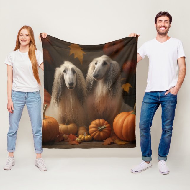 Cobertor De Velo afghan hound Puppy Autumn Delight Pumpkin (In Situ)