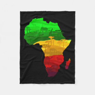 Cobertor De Velo África Mapa Verde Amarelo Vermelho Orgulho African