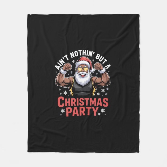 Cobertor De Velo African American Santa Claus Christmas Pajama (Frente)