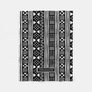 Cobertor De Velo Africano MudCloth de White Black inspirado