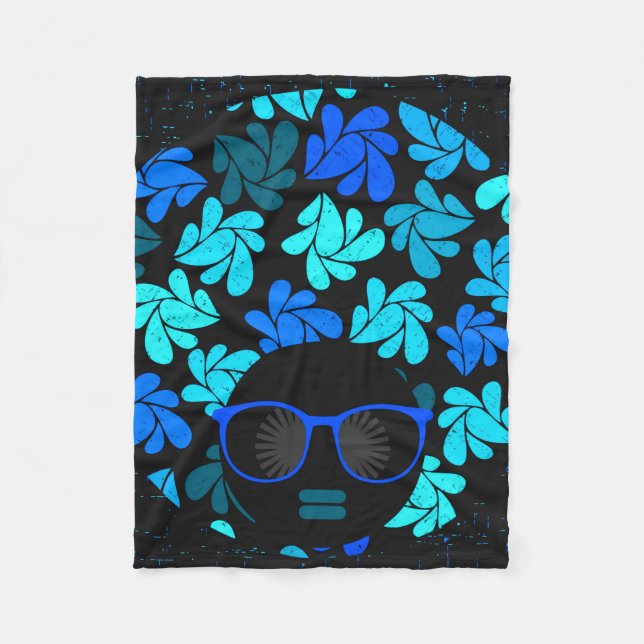 Cobertor De Velo Afro Diva Azul  (Frente)