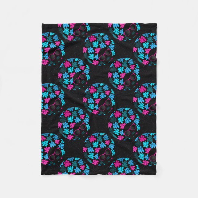 Cobertor De Velo Afro Diva Turquesa e Rosa Quente (Frente)