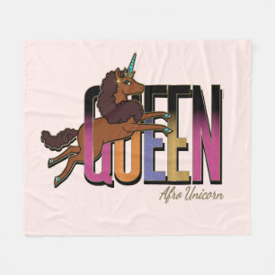Cobertor De Velo Afro Unicorn Queen Design