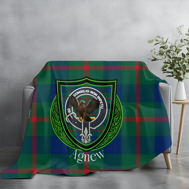 Cobertor De Velo Agnew Scottish Clan Tartan & Crest (Criador carregado)