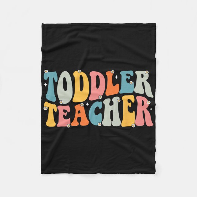 Cobertor De Velo Agradecimento ao Professor de Toddler Groovy Volta (Frente)