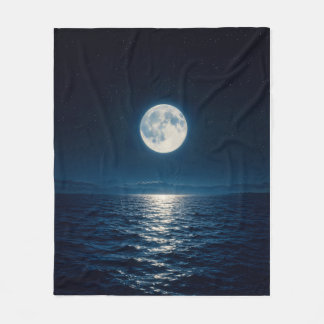 Cobertor De Velo Água de Lua Cheia Reflexo Luar Noite Estrelada