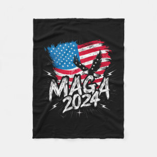 Cobertor De Velo Aguarde Trump Maga 2024 Bandeira Patriótica Voto E