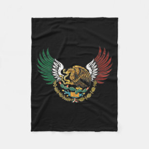 Cobertor De Velo Águia Mexicana Asteca Com Asas De Bandeira Tricolo
