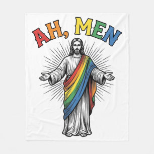 Cobertor De Velo Ah Homens Arco-íris Religioso Vintage