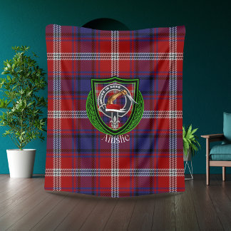 Cobertor De Velo Ainslie Scottish Clan Tartan & Crest