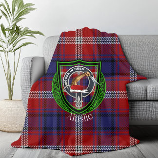 Cobertor De Velo Ainslie Scottish Clan Tartan & Crest