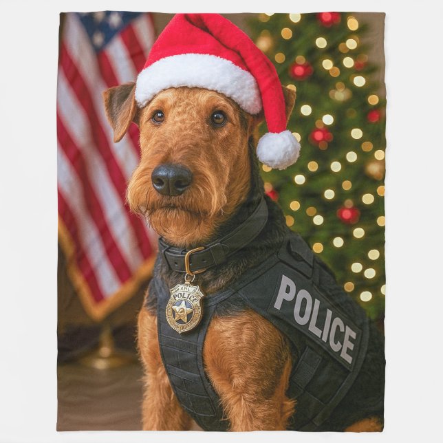 Cobertor De Velo Airedale Terrier Holiday Card (Frente)