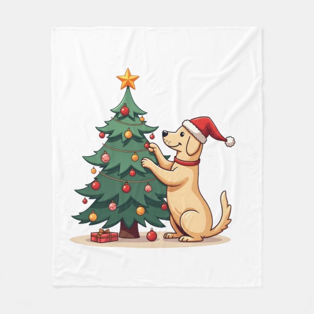 Cobertor De Velo Ajudante de Árvore de Natal de Labrador (Frente)
