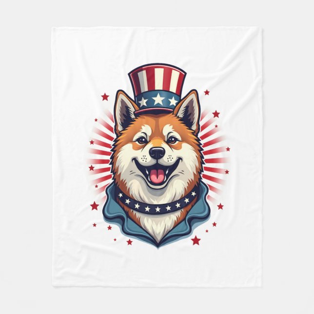 Cobertor De Velo Akita cão com independência (Frente)