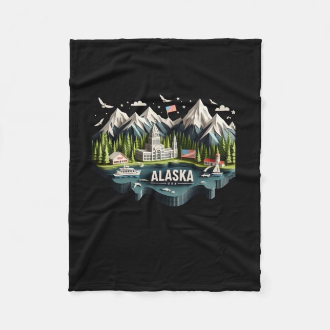 Cobertor De Velo Alaska State In Usa Sticker (Frente)