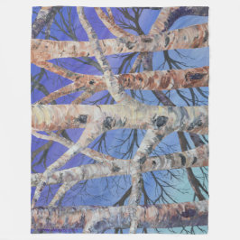 Cobertor De Velo Alaskan Blue Birch Fleece Blanket