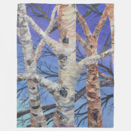 Cobertor De Velo Alaskan Blue Birch Fleece Blanket
