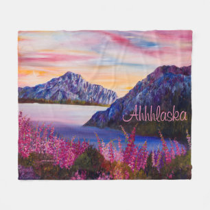 Cobertor De Velo Alaskan Cotton Candy Mountain Fleece Blanket