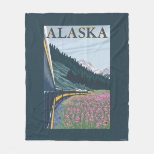 Cobertor De Velo AlaskaRailroad e viagens vintage do Fireweed