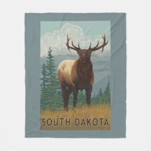 Cobertor De Velo Alces SceneSouth Dakota