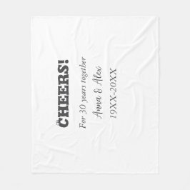 Cobertor De Velo Alegra-se a 30 anos juntos, aniversários, adicione