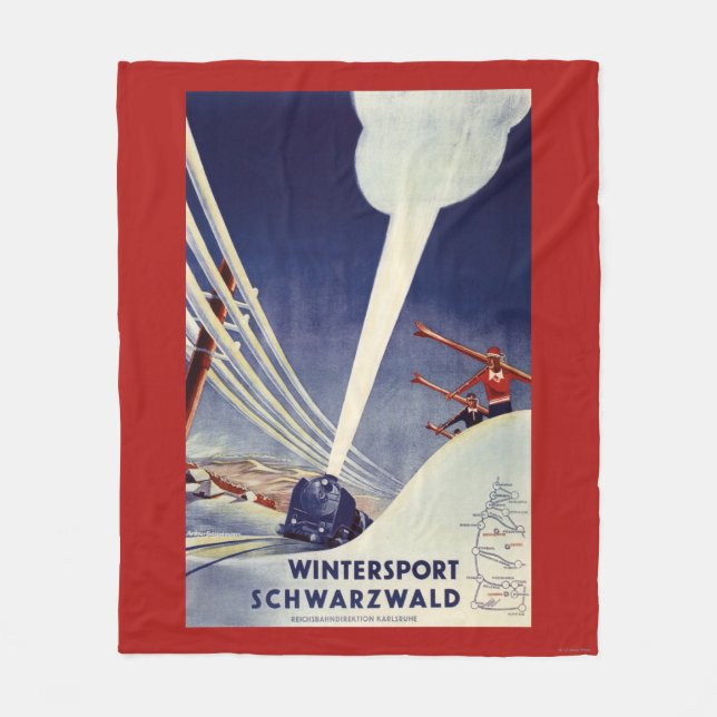 Cobertor De Velo Alemanha - esqui na Floresta Negra (Frente)
