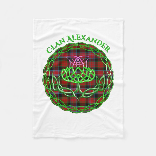 Cobertor De Velo Alexander Scottish Tartan Celtic Thistle (Frente)