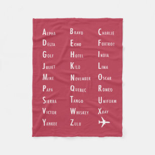 Cobertor De Velo Alfabetização Telefônica - Berry Fleece Blanket