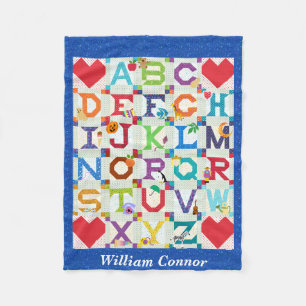 Cobertor De Velo Alfabeto de Colcha para Bebê Menino Desenho