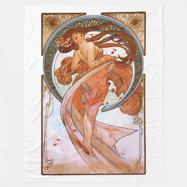 Cobertor De Velo Alfons Mucha: Dança (Frente)