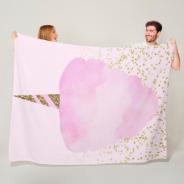 Cobertor De Velo Algodão Doce Rosa e Brilho Dourado Diversão Capric